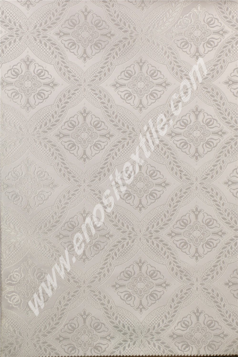 KL-052 White-Silver Brocade Fabrics